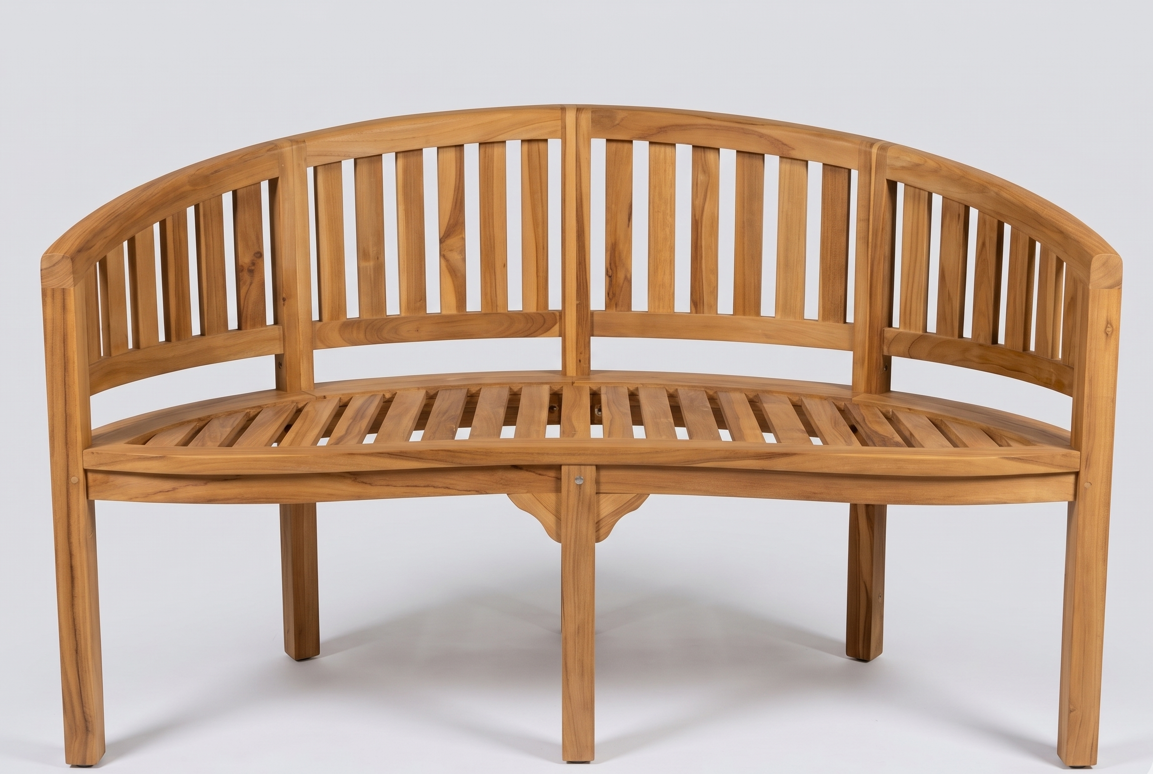 Teak Bankje Gebogen 53